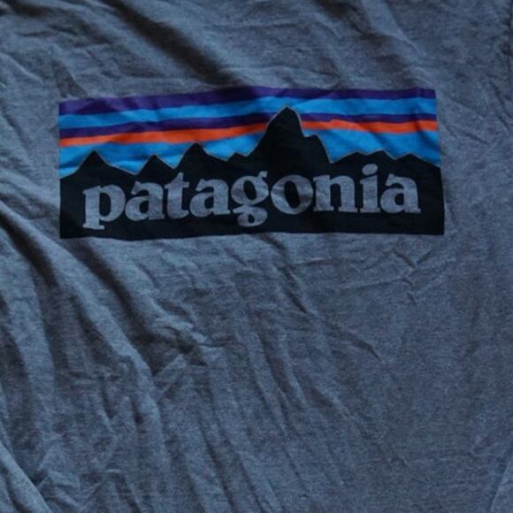 Patagonia P-6 Back Logo Responibili-Tee Long Sleeve Shirt Size M Gray - Picture 5 of 7